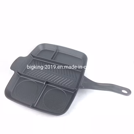 Multi Section 5 in 1 Non Stick Cast Iron Master Grill Pan