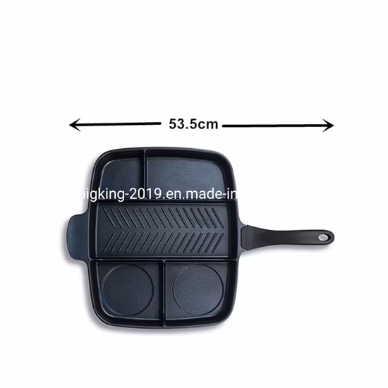 Multi Section 5 in 1 Non Stick Cast Iron Master Grill Pan