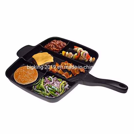 Multi Section 5 in 1 Non Stick Cast Iron Master Grill Pan